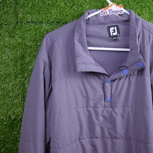 FootJoy Insulated Quilted 1/4 Snap Golf Pullover Gray - Men's Size XL